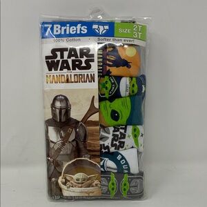 Disney Star Wars Mandalorian Boys’ 7-Pack Brief Underwear, 2T–3T, Multicolor